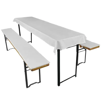 Produktbild von Bierzeltgarnitur 3 Teilig Tischdecke 70x240 cm Bierbankauflagen 220x25x2 cm