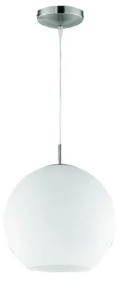 Hängeleuchte, Nickel matt, Glas opalweiß, Ø 30 cm, E27