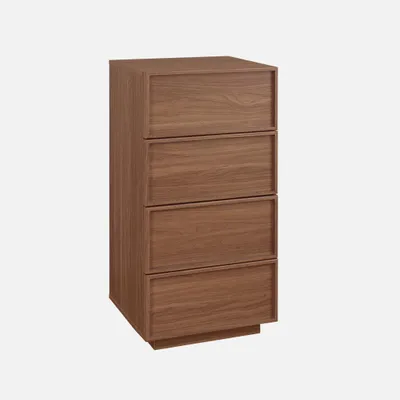 Produktbild von sweeek - Hochkommode 4 Schubladen Holzlook - Nussbaumfarben