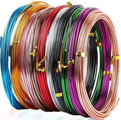 Image de 5 mètres de fil d'aluminium pour la bijouterie et les travaux manuels, disponible en 10 couleurs
