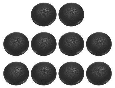 Runde PU-Lederknöpfe, 18 mm, 10 Stück, schwarz, Kunststoffschaft