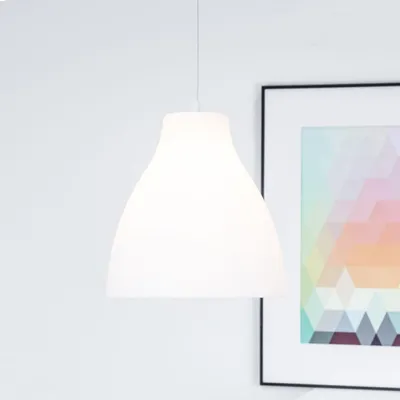 Produktbild von weiße Hängelampe - Pendellampe im schlichten Design - 28cm Durchmesser