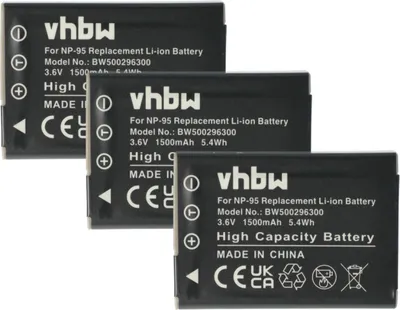 Produktbild von vhbw 3x Akku Ersatz für Fujifilm NP-95 für Kamera (1500 mAh, 3,6 V, Li-Ion)