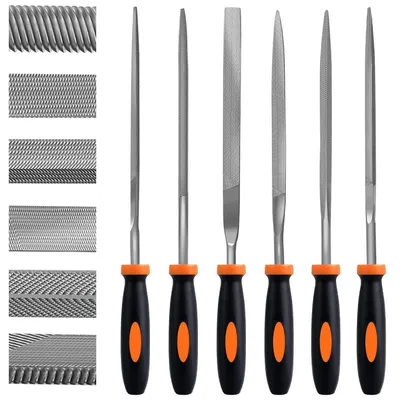 Obrázok produktu pre Sada 6-dielnych pilníkov do dielne, vhodné na drevo, kov, sklo, keramiku, plast, uhlíkovú oceľ