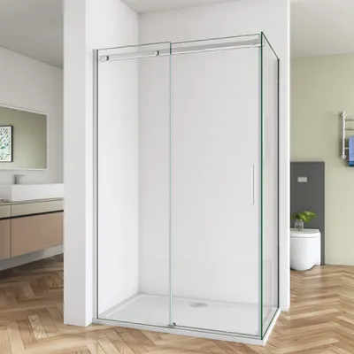 Produktbild von 110x70x195cm Schiebetür Nischentür Duschwand Duschabtrennung Duschkabine 6mm Nano ESG Glas