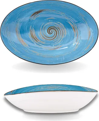 Zdjęcie produktu dla Wilmax Miska owalna 30 x 19,5 x 7 cm, niebieska, kolekcja Spiral WL-669641/A