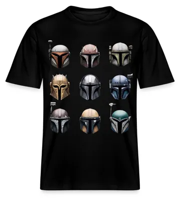 Produktbild von Star Wars: Mandalorian Mandalorianische Helme Relaxed Fit Uni T-Shirt, XL, Schwarz