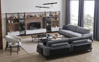 Produktbild von Sofagarnitur 331 Sitzer 3х Couchtische 6tlg Wohnzimmer Set Luxus Möbel