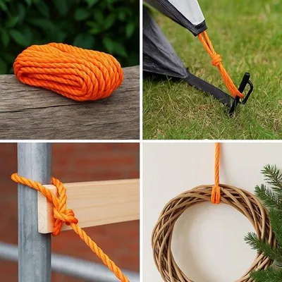 Produktbild von Schwimmendes Seil Polypropylen 6 mm 20 Meter, Orangefarben, Für Boot Zwembad Camping