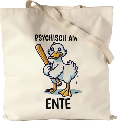 Produktbild von Psychisch am Ente Jutebeutel lustig Humor Ente Spruch witzig Geschenk