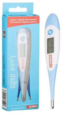 Obrázek produktu pro GIMA 25556 Digitální klinický teploměr Kontaktní teploměr modrý, bílý ústní, obdélníkový, tlačítka v podpaží