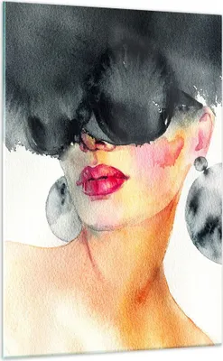Produktbild von Bilder auf glas - Einteilig - Aquarell Modell Brille - 70x100cm - Glasbilder - Wandbilder - Bilder - zum Aufhängen bereit - Wanddekoration aus Glas - Glas Bilder - Wandbild auf Glas - GPA70x100-4678