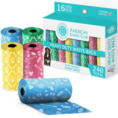 Produktbild von AKC Hundekotbeutel, 240 Beutel 16 Rollen, Lavendelduft, Spielzeugdruck
