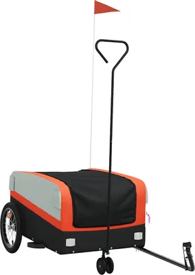 Produktbild von vidaXL Fahrradanhänger Schwarz und Orange 45 kg Eisen
