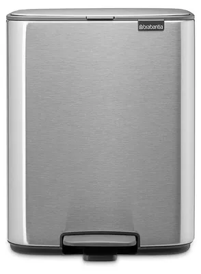 Obrázek produktu pro Brabantia Bo Pedal Bin, 12 l, Obdélníkový, Ocel, Ocel, Pedál, 292 mm