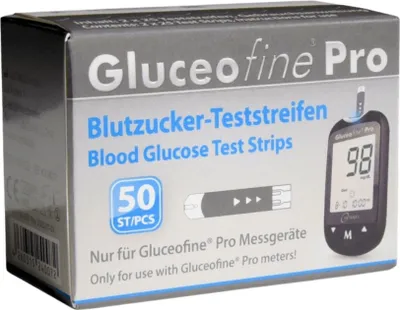 Obrázok produktu pre Gluceofine Pro Testovacie prúžky na meranie glukózy v krvi 50 ks