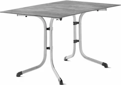 Produktbild von 5160-21 Klapptisch Polytec (HPL) 120x80 cm Stahlgestell graphit / Tischplatte Polytec (HPL) Beton hell