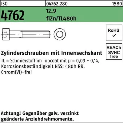 Produktbild von Reyher  Zylinderschrauben ISO 4762 12.9 M 8x55 flZn (200 Stück)