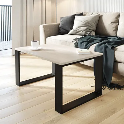 Obrázok produktu pre Konferenčný stolík AKKE Rijeka dub s čiernymi nohami DxŠxV: 80x60x55 cm