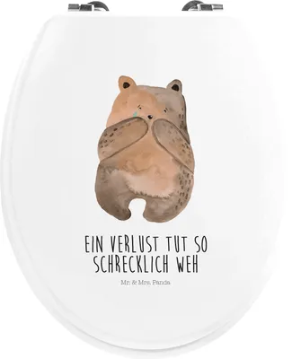 Produktbild von Mr. & Mrs. Panda Toilettendeckel Bär Verlust - Weiß - Geschenk, WC Deckel, WC-Sitz, Brille, Trauer Trauergeschenk Traurig Trösten Trost Liebeskummer, Teddy, Klobrille
