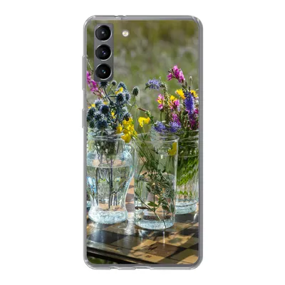 Produktbild von MuchoWow® Handyhülle Schutzhülle Hülle für Samsung Galaxy S21 Plus Vase - Blumen - Farben Silikon Softcase Handy Hülle - Handy-Tasche