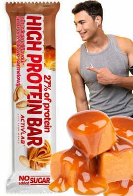 Immagine prodotto di Barretta proteica al gusto di nocciola e caramello 49 g