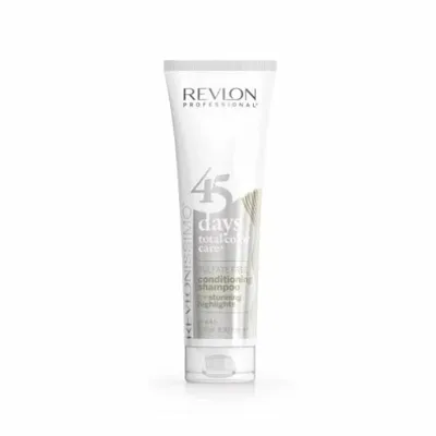 A product shot of a Revlon Professional shampoo bottle against a white background.