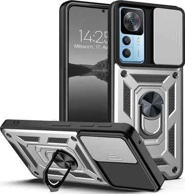 Produktbild von Armor Handyhülle für Xiaomi 12T / 12T Pro Kameraschutz Handy Panzer Case Cover Schutzhülle Outdoor Farbe: Silber