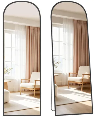 Produktbild von Standspiegel, Ganzkörperspiegel, modernes Design, 50 cm x 1,5 cm x 170 cm, Schwarz