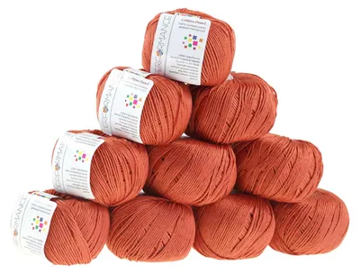 Produktbild von 10 x 50g Strickgarn Baumwolle Pearl, #447 braun