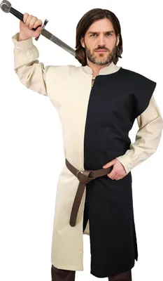 Produktbild von Mittelalter Wappenrock Schwarz / Natur "Enzio" S/M