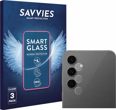 Produktbild von 3x Savvies Schutzglas Folie für Samsung Galaxy S24 FE (NUR Kameraschutz) 9H Panzer Schutzfolie Glas Displayschutz klar transparent