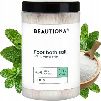 Obrázek produktu pro Beautiona změkčující sůl do koupele nohou s 45% ureou a mátou 500 g