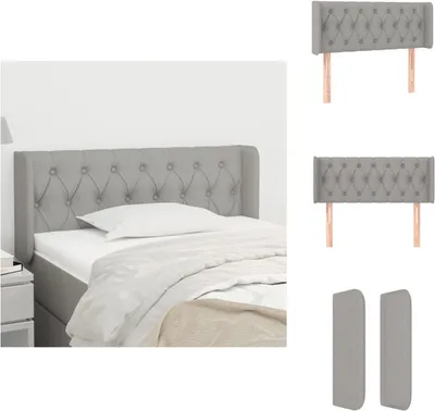 Produktbild von vidaXL Kopfteil mit Ohren Hellgrau 103x16x78/88 cm Stoff -  Kopf- & Fußenden