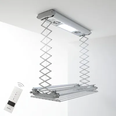Immagine prodotto di Asciugatrice elettrica - Asciugatrice a soffitto - Asciugatrice a parete - Stendibiancheria - Stendibiancheria estensibile - Capacità di carico: 35 kg