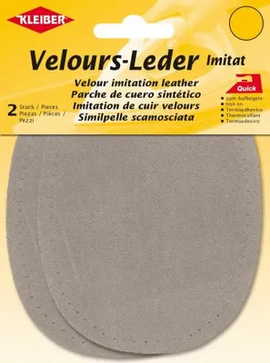 Produktbild von KLEIBER Velour-Aufbügelflecken oval 100 x 130 mm beige 2 Stück