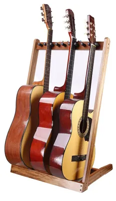 Image de Support en bois pour 5 guitares