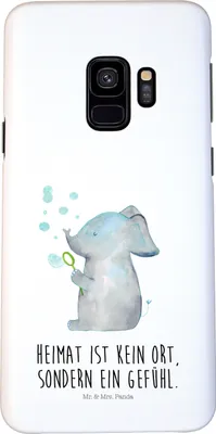 Produktbild von Mr. & Mrs. Panda Samsung Galaxy S9 Handyhülle Elefant Seifenblasen - Weiß - Geschenk, Rüsseltier, Hülle, Elefanten, Liebesspruch, Handy Schutzhülle, Cover, Heimat, Case