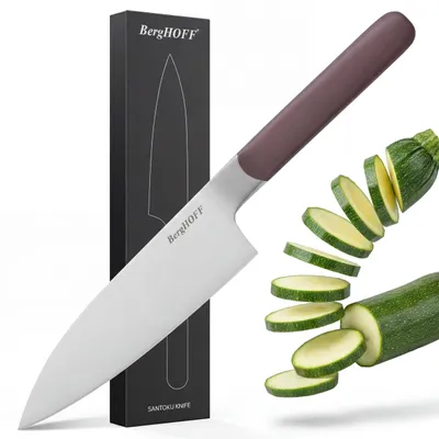 Santoku-Messer, Edelstahl, 11,5 cm, Aubergine