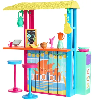 Produktbild von Barbie Loves the Ocean Strandhüttenspaß Spielset aus recyceltem Kunststoff