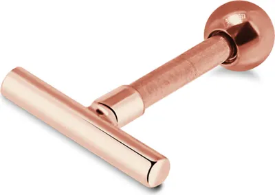Produktbild von Helix Ohrpiercing 925 Sterling Silber vergoldet mit Stabmotiv Material - Silber rosévergoldet Verschlusskugel - 3 mm