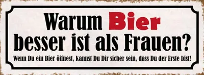 Produktbild von vianmo Holzschild 10x27 cm Warum Bier besser ist als Frauen Spruch Zitat