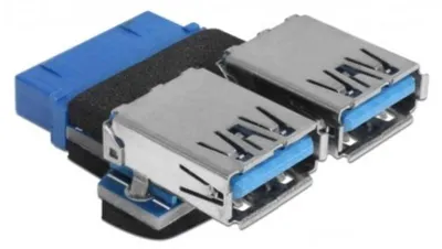 Image de Delock 65324 DELOCK USB3.0 Adapter Pinheader -> 2x A Bu/Bu nebeneinand