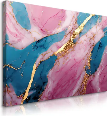 Produktbild von Muralo Leinwandbild Canvas für Büro BUNTE ABSTRAKTION Marmor Moderne Muster Br. 70cm x Hö. 50cm