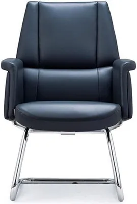 Image de Chaise en cuir noir – Design élégant et moderne