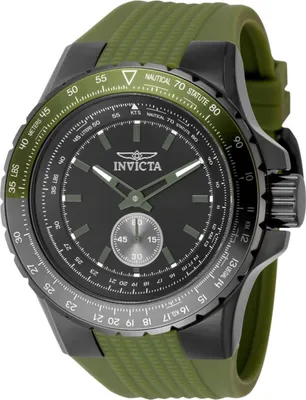 Produktbild von Invicta Aviator 49323 Herren Uhr - Quartz Bewegung - Edelstahl mit schwarzem Zifferblatt - 50 mm
