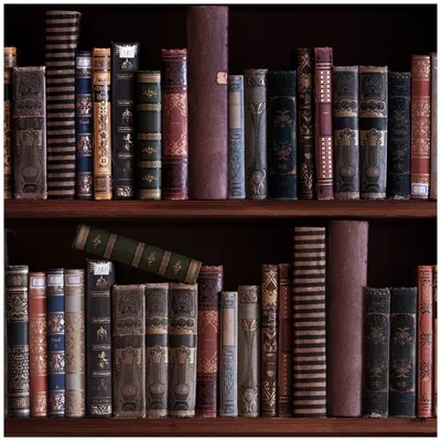 Produktbild von Wallario Premium Glasbild, freischwebende Optik, kräftige Farben, Größe 50 x 50 cm Motiv Bücherregal mit alten Büchern