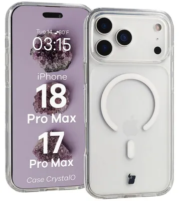 Produktbild von Handyhülle mit Magnetring für iPhone 18 Pro Max / 17 Pro Max, Bizon Case CrystalO, Transparent