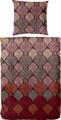Produktbild von Primera Edelflanell Bettwäsche 135x200 Orient Fächer rot grün grau 174150-27