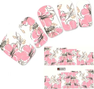 Produktbild von Tattoo Nail Blumen Lilien Blätter Aufkleber Nagel Sticker